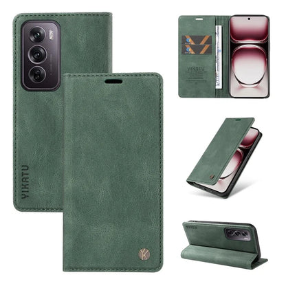 YIKATU YK-004 For Oppo Reno12 Pro 5G (Global) / (China) Wallet Phone Case Skin-Touch Leather Cover