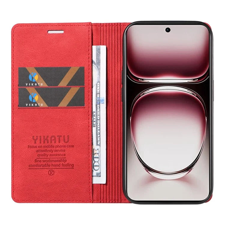 YIKATU YK-004 For Oppo Reno12 Pro 5G (Global) / (China) Wallet Phone Case Skin-Touch Leather Cover