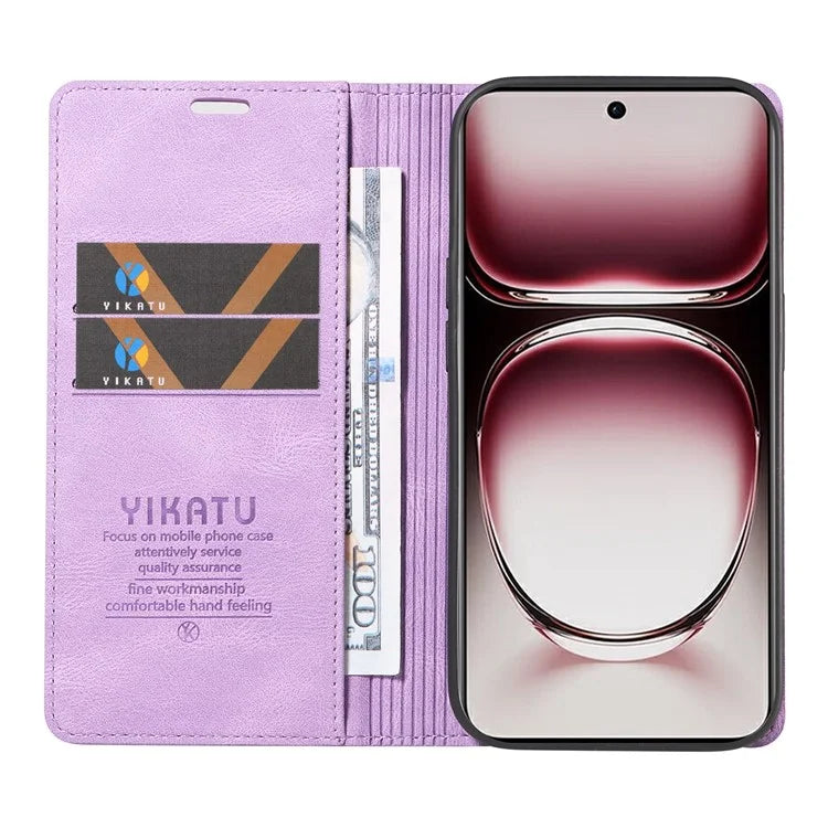 YIKATU YK-004 For Oppo Reno12 Pro 5G (Global) / (China) Wallet Phone Case Skin-Touch Leather Cover