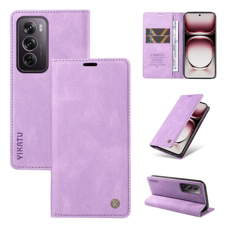 YIKATU YK-004 For Oppo Reno12 Pro 5G (Global) / (China) Wallet Phone Case Skin-Touch Leather Cover