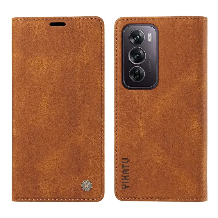 YIKATU YK-004 For Oppo Reno12 Pro 5G (Global) / (China) Wallet Phone Case Skin-Touch Leather Cover