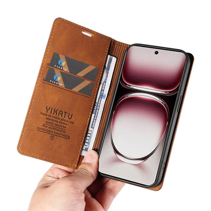 YIKATU YK-004 For Oppo Reno12 Pro 5G (Global) / (China) Wallet Phone Case Skin-Touch Leather Cover