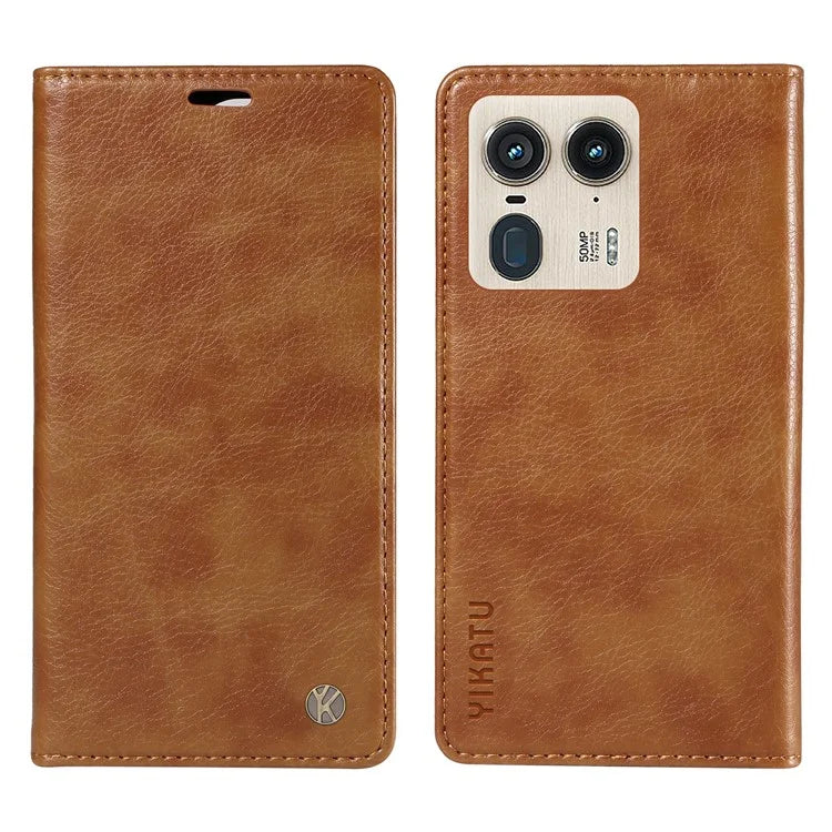 YIKATU YK-006 For Motorola Edge 50 Ultra 5G / Moto X50 Ultra 5G Wallet Case Litchi Texture Leather Phone Cover