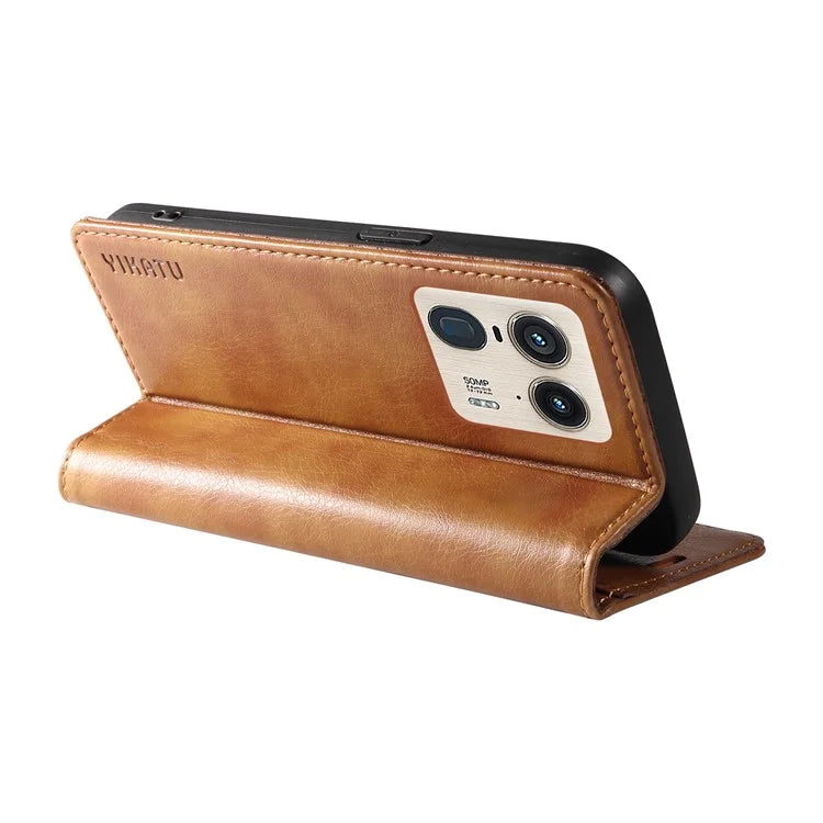 YIKATU YK-006 For Motorola Edge 50 Ultra 5G / Moto X50 Ultra 5G Wallet Case Litchi Texture Leather Phone Cover