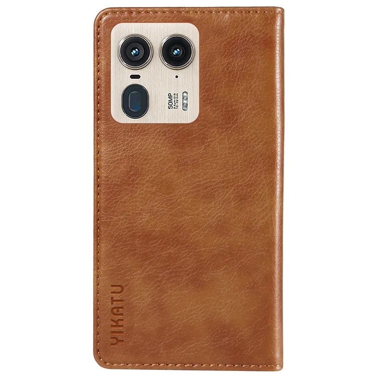 YIKATU YK-006 For Motorola Edge 50 Ultra 5G / Moto X50 Ultra 5G Wallet Case Litchi Texture Leather Phone Cover
