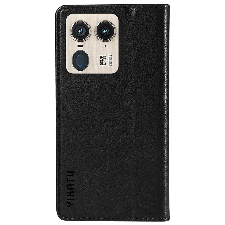 YIKATU YK-006 For Motorola Edge 50 Ultra 5G / Moto X50 Ultra 5G Wallet Case Litchi Texture Leather Phone Cover