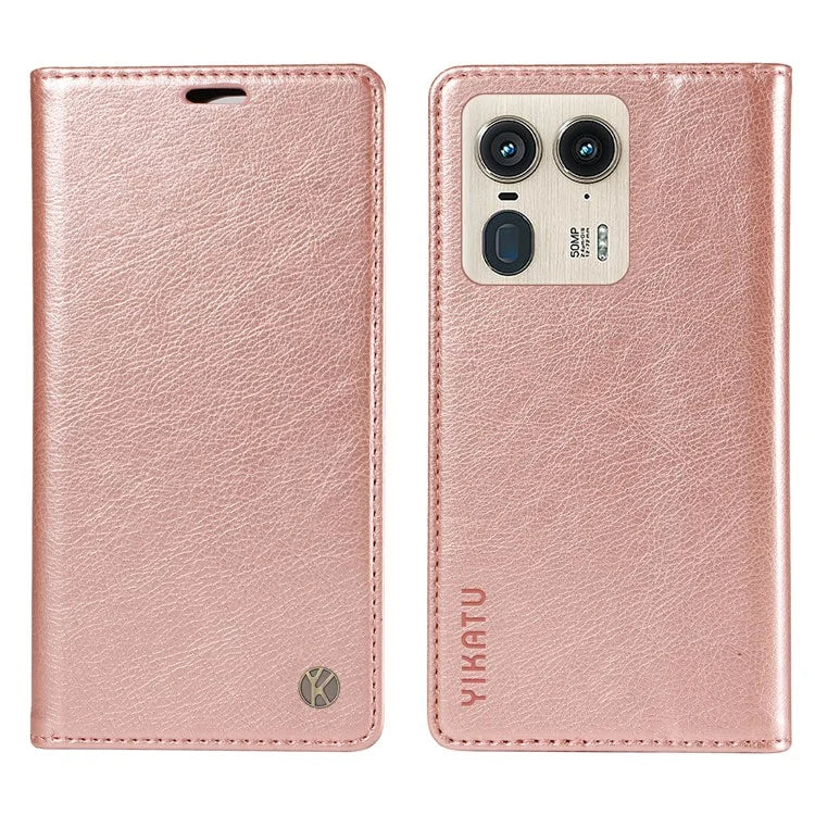 YIKATU YK-006 For Motorola Edge 50 Ultra 5G / Moto X50 Ultra 5G Wallet Case Litchi Texture Leather Phone Cover