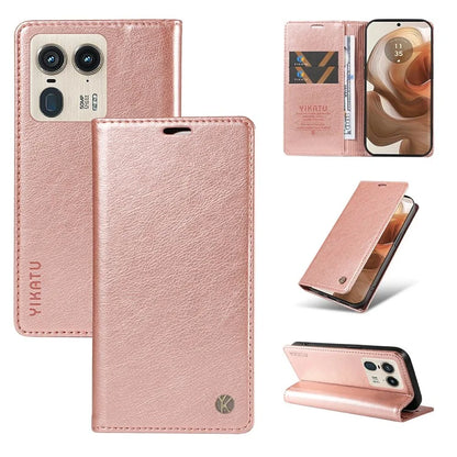 YIKATU YK-006 For Motorola Edge 50 Ultra 5G / Moto X50 Ultra 5G Wallet Case Litchi Texture Leather Phone Cover