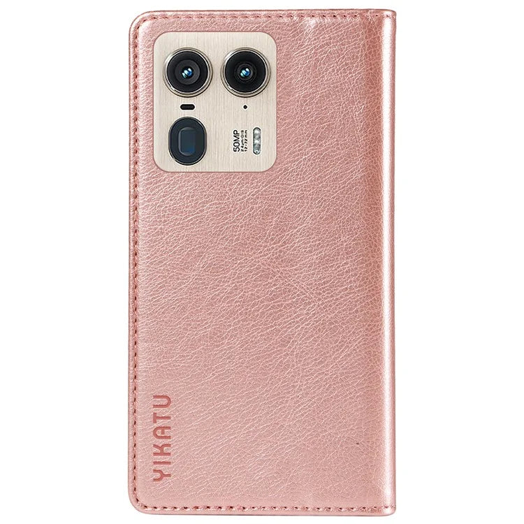 YIKATU YK-006 For Motorola Edge 50 Ultra 5G / Moto X50 Ultra 5G Wallet Case Litchi Texture Leather Phone Cover