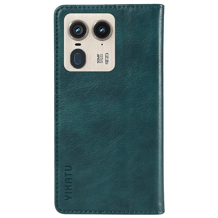 YIKATU YK-006 For Motorola Edge 50 Ultra 5G / Moto X50 Ultra 5G Wallet Case Litchi Texture Leather Phone Cover