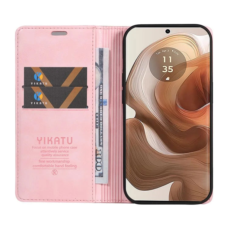 YIKATU YK-006 For Motorola Edge 50 Ultra 5G / Moto X50 Ultra 5G Wallet Case Litchi Texture Leather Phone Cover