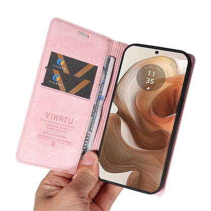 YIKATU YK-006 For Motorola Edge 50 Ultra 5G / Moto X50 Ultra 5G Wallet Case Litchi Texture Leather Phone Cover