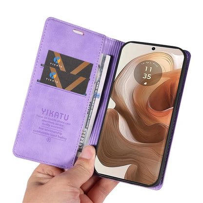 YIKATU YK-006 For Motorola Edge 50 Ultra 5G / Moto X50 Ultra 5G Wallet Case Litchi Texture Leather Phone Cover