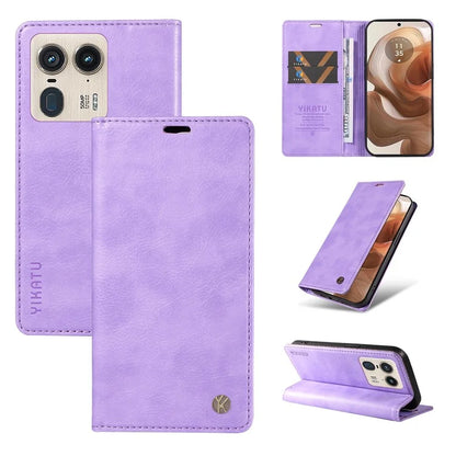YIKATU YK-006 For Motorola Edge 50 Ultra 5G / Moto X50 Ultra 5G Wallet Case Litchi Texture Leather Phone Cover