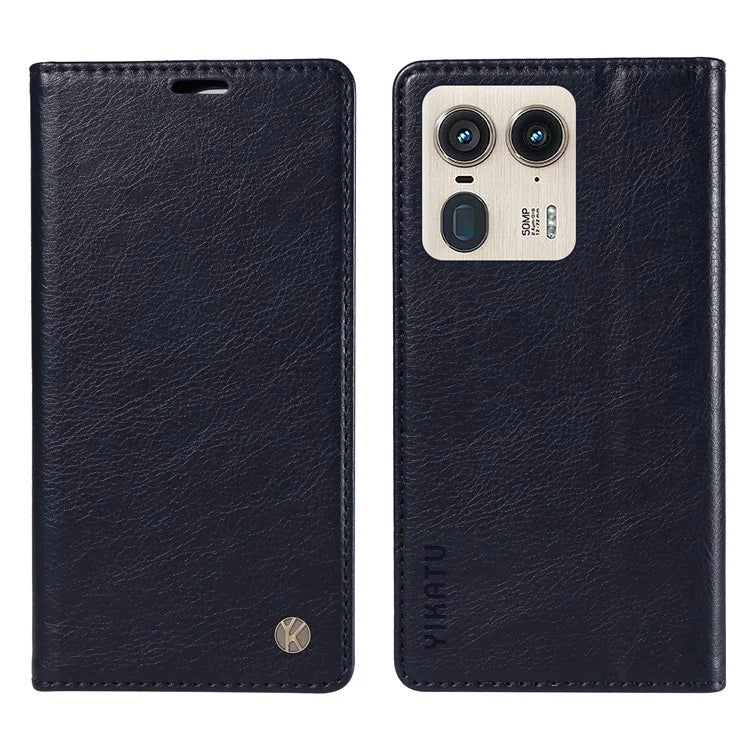 YIKATU YK-006 For Motorola Edge 50 Ultra 5G / Moto X50 Ultra 5G Wallet Case Litchi Texture Leather Phone Cover