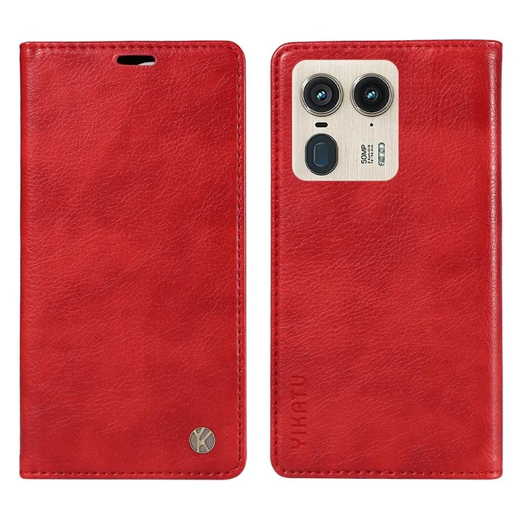 YIKATU YK-006 For Motorola Edge 50 Ultra 5G / Moto X50 Ultra 5G Wallet Case Litchi Texture Leather Phone Cover