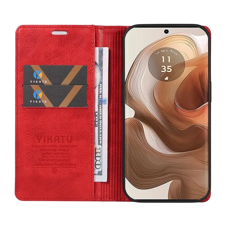 YIKATU YK-006 For Motorola Edge 50 Ultra 5G / Moto X50 Ultra 5G Wallet Case Litchi Texture Leather Phone Cover