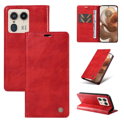 YIKATU YK-006 For Motorola Edge 50 Ultra 5G / Moto X50 Ultra 5G Wallet Case Litchi Texture Leather Phone Cover