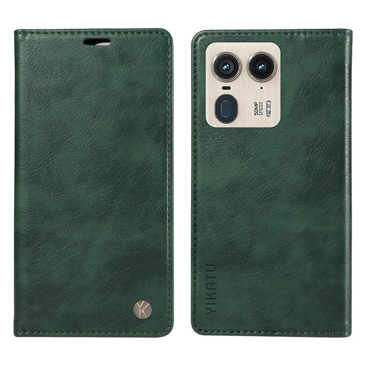 YIKATU YK-006 For Motorola Edge 50 Ultra 5G / Moto X50 Ultra 5G Wallet Case Litchi Texture Leather Phone Cover