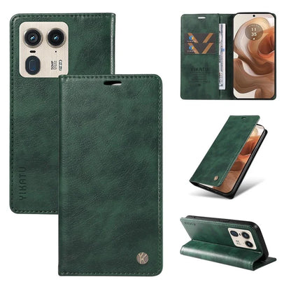 YIKATU YK-006 For Motorola Edge 50 Ultra 5G / Moto X50 Ultra 5G Wallet Case Litchi Texture Leather Phone Cover