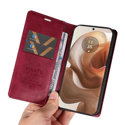 YIKATU YK-006 For Motorola Edge 50 Ultra 5G / Moto X50 Ultra 5G Wallet Case Litchi Texture Leather Phone Cover