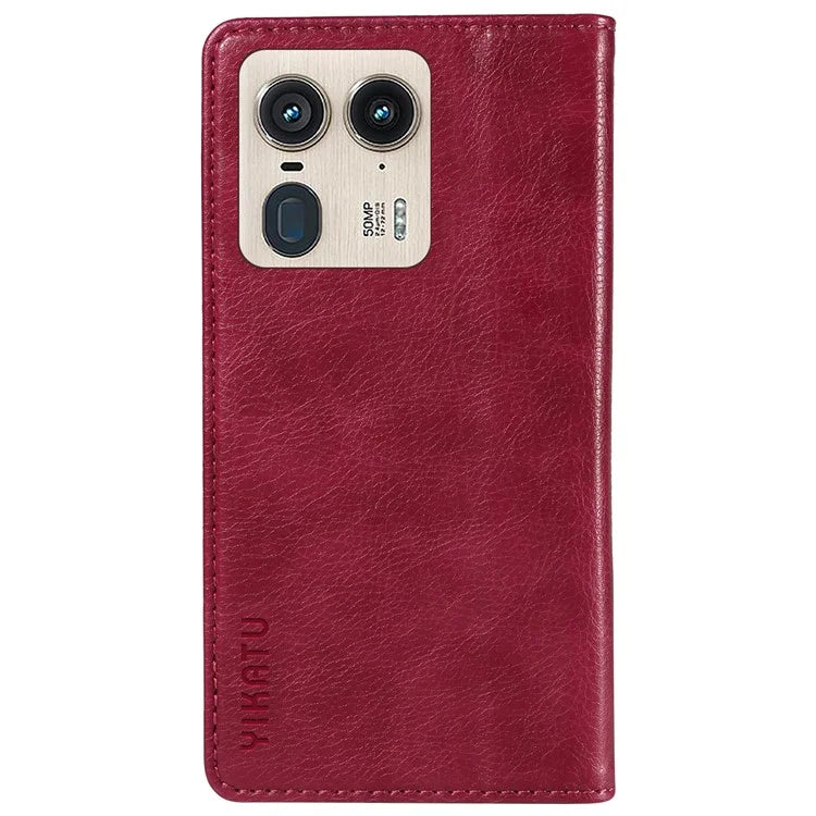YIKATU YK-006 For Motorola Edge 50 Ultra 5G / Moto X50 Ultra 5G Wallet Case Litchi Texture Leather Phone Cover