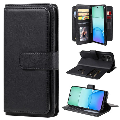 KT Multi-Functional Series-1 For Xiaomi Redmi 13 5G / 13 4G / Note 13R 5G Case 10 Card Slots Leather Phone Cover