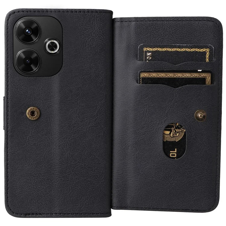 KT Multi-Functional Series-1 For Xiaomi Redmi 13 5G / 13 4G / Note 13R 5G Case 10 Card Slots Leather Phone Cover