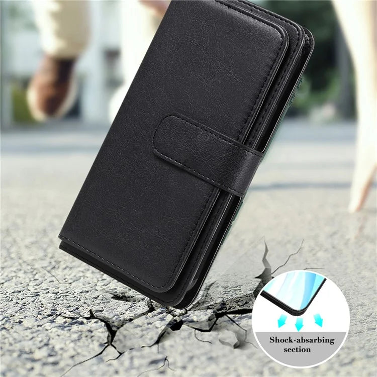 KT Multi-Functional Series-1 For Xiaomi Redmi 13 5G / 13 4G / Note 13R 5G Case 10 Card Slots Leather Phone Cover