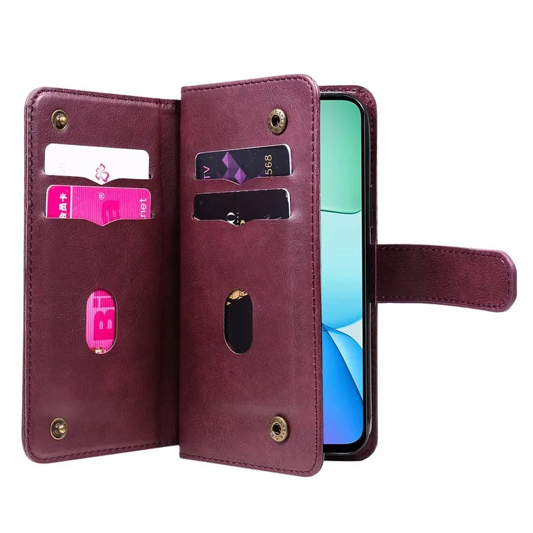 KT Multi-Functional Series-1 For Xiaomi Redmi 13 5G / 13 4G / Note 13R 5G Case 10 Card Slots Leather Phone Cover