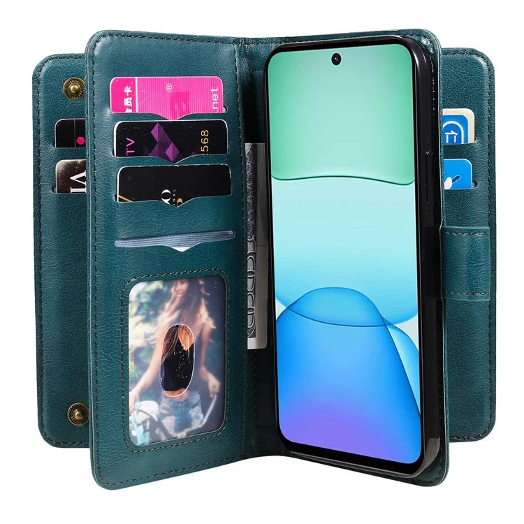 KT Multi-Functional Series-1 For Xiaomi Redmi 13 5G / 13 4G / Note 13R 5G Case 10 Card Slots Leather Phone Cover