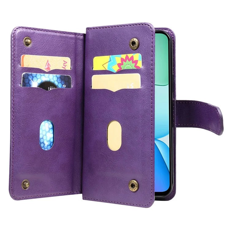 KT Multi-Functional Series-1 For Xiaomi Redmi 13 5G / 13 4G / Note 13R 5G Case 10 Card Slots Leather Phone Cover