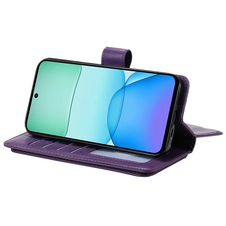 KT Multi-Functional Series-1 For Xiaomi Redmi 13 5G / 13 4G / Note 13R 5G Case 10 Card Slots Leather Phone Cover