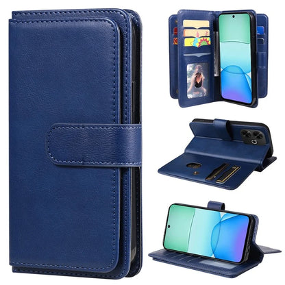 KT Multi-Functional Series-1 For Xiaomi Redmi 13 5G / 13 4G / Note 13R 5G Case 10 Card Slots Leather Phone Cover