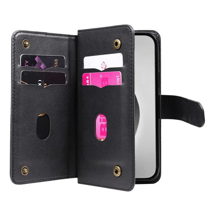 KT Multi-Functional Series-1 For iPhone 16 Pro Max Case 10 Card Slots Anti-Scratch Leather Phone Cover