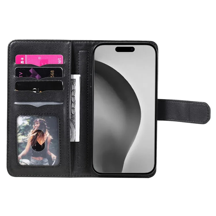 KT Multi-Functional Series-1 For iPhone 16 Pro Max Case 10 Card Slots Anti-Scratch Leather Phone Cover