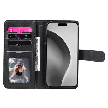 KT Multi-Functional Series-1 For iPhone 16 Pro Max Case 10 Card Slots Anti-Scratch Leather Phone Cover
