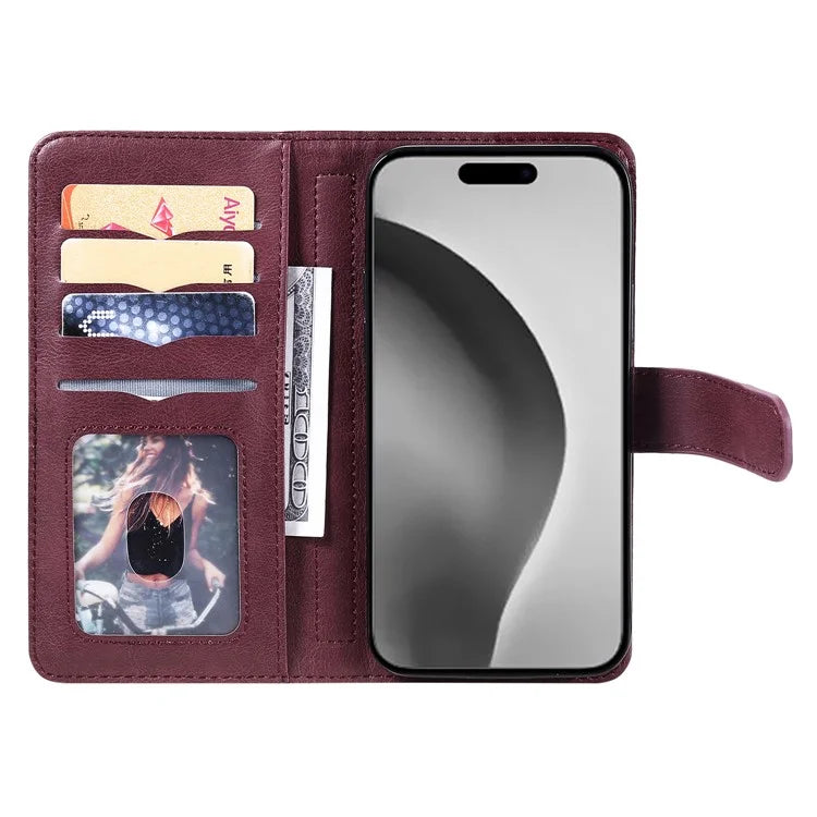 KT Multi-Functional Series-1 For iPhone 16 Pro Max Case 10 Card Slots Anti-Scratch Leather Phone Cover