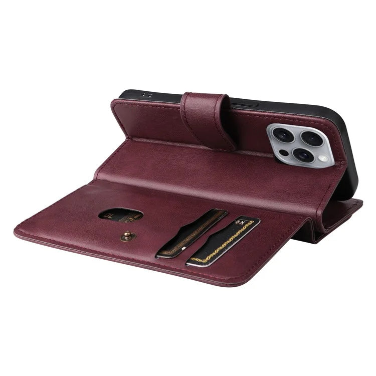 KT Multi-Functional Series-1 For iPhone 16 Pro Max Case 10 Card Slots Anti-Scratch Leather Phone Cover