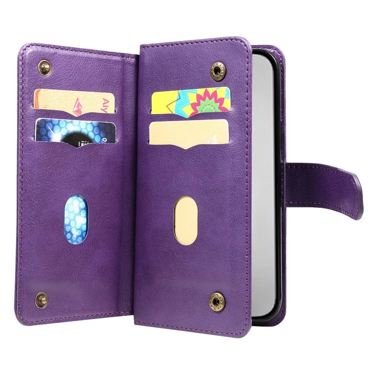 KT Multi-Functional Series-1 For iPhone 16 Pro Max Case 10 Card Slots Anti-Scratch Leather Phone Cover