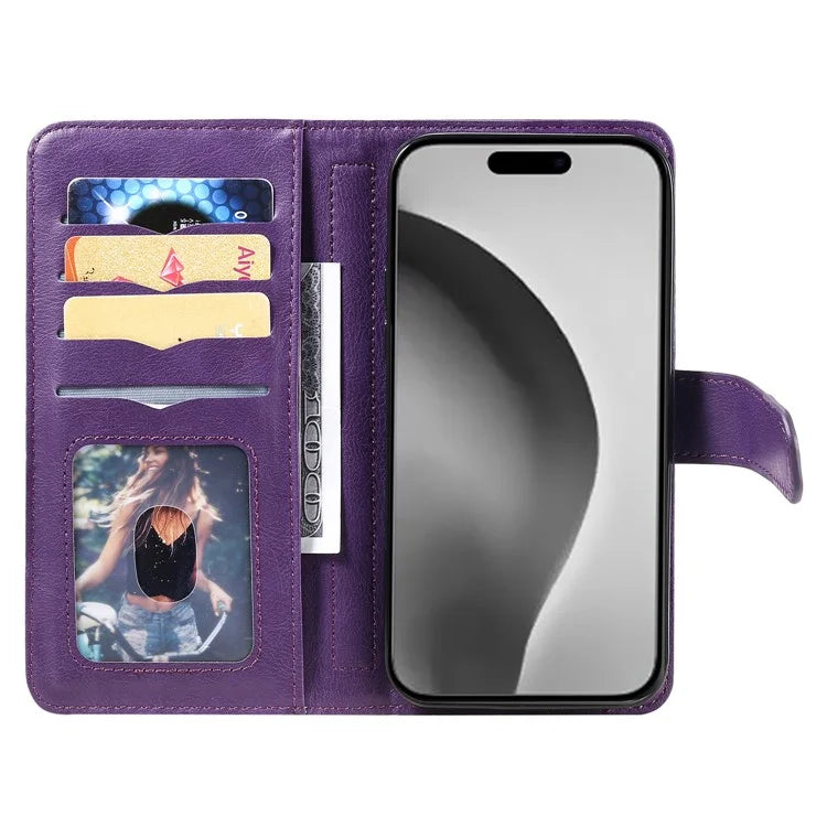 KT Multi-Functional Series-1 For iPhone 16 Pro Max Case 10 Card Slots Anti-Scratch Leather Phone Cover