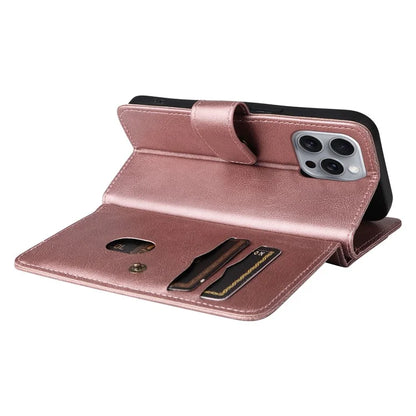 KT Multi-Functional Series-1 For iPhone 16 Pro Max Case 10 Card Slots Anti-Scratch Leather Phone Cover