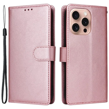 For iPhone 16 Pro Wallet Case 3 Card Slots Slim-Fit PU Leather Stand Phone Cover