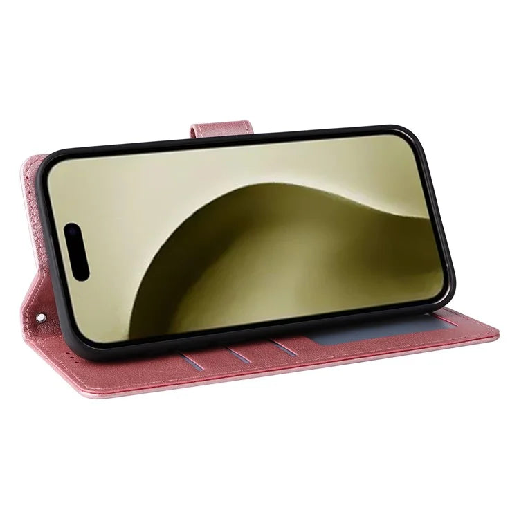 For iPhone 16 Pro Wallet Case 3 Card Slots Slim-Fit PU Leather Stand Phone Cover