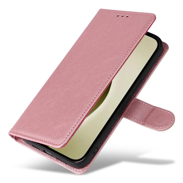 For iPhone 16 Pro Wallet Case 3 Card Slots Slim-Fit PU Leather Stand Phone Cover