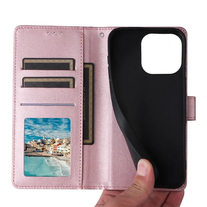 For iPhone 16 Pro Wallet Case 3 Card Slots Slim-Fit PU Leather Stand Phone Cover