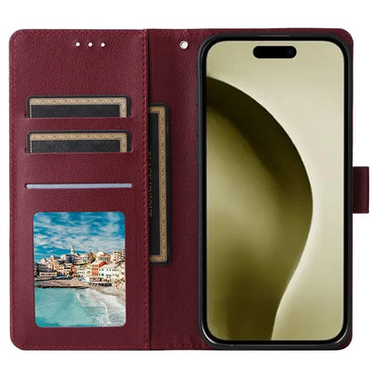 For iPhone 16 Pro Wallet Case 3 Card Slots Slim-Fit PU Leather Stand Phone Cover
