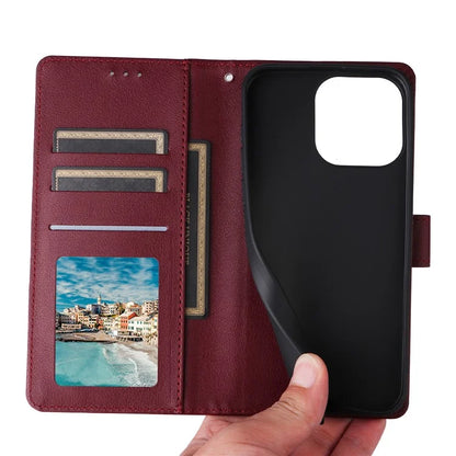 For iPhone 16 Pro Wallet Case 3 Card Slots Slim-Fit PU Leather Stand Phone Cover