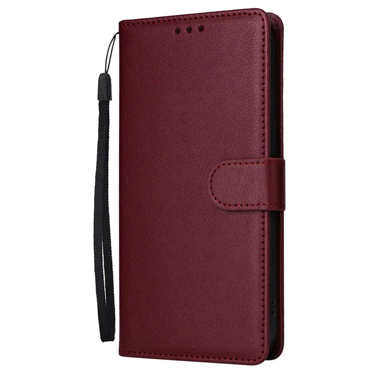 For iPhone 16 Pro Wallet Case 3 Card Slots Slim-Fit PU Leather Stand Phone Cover