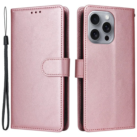 For iPhone 16 Pro Max Wallet Case 3 Card Slots Slim-Fit PU Leather Stand Phone Cover